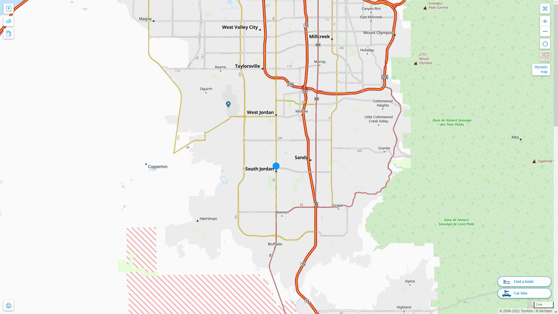 South Jordan Utah Highway and Road Map